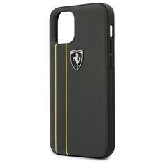 Ferrari для iPhone 12 mini (5.4) чехол Off-Track Genuine leather Stitched stipe Hard Grey