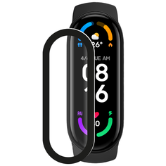 Защитное органическое стекло PMMA для Xiaomi Mi Band 6, черная рамка, Deppa