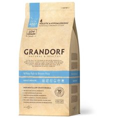 Сухой корм Grandorf для взрослых кошек Белая рыба и бурый рис. Fish-Rice INDOOR