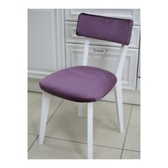 Стул EVITA Лайт белый 9003 ткань Блитц фиолетовый ВР3.12/комплект 2 штуки/стул для кухни/стул для гостиной/кухонный стул/стул модерн/стул мягкий/деревянный стул/стул велюр