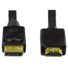 Кабель Hama H-54594 HDMI mDisplayPort m 1.8м. Позолоченные контакты черный 3зв 00054594