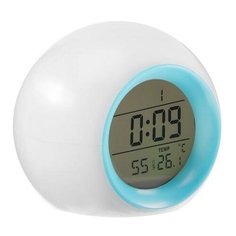 Будильник LuazON LB-11, температура, подсветка, звуки природы, голубой 5082556