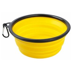 Миска складная силиконовая для животных STEFAN большая - 1 литр, размер L желтая, WF72913