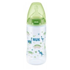 NUK First Choice Plus Бутылочка из полипропилена с соской из силикона разм. M, 300 мл, с рождения, динозавры/зеленый