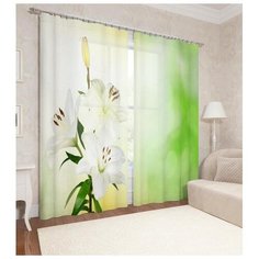 Фотошторы «Бутон белых лилий» 145х260см- 2 шт Сирень