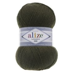 Пряжа Alize Lanagold 800 29 хаки (Ланаголд 800) 49% шерсть, 51% акрил 100г 800м 5шт