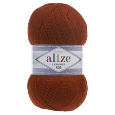 Пряжа Alize Lanagold 800 36 терракот (Ланаголд 800) 49% шерсть, 51% акрил 100г 800м 5шт