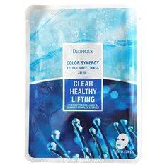 Deoproce Маска тканевая морской коллаген Color Synergy Effect Sheet Mask Blue, 20 г