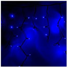 Гирлянда NEON-NIGHT Бахрома 255-223, 400 х 60 см, 128 ламп, синий/черный провод