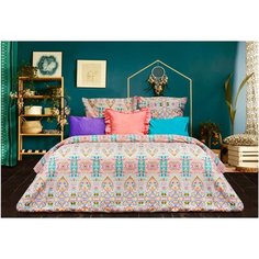 Постельное белье евростандарт Sova & Javoronok Богема, поплин, 2 наволочки 50 х 70 см, розовый/голубой