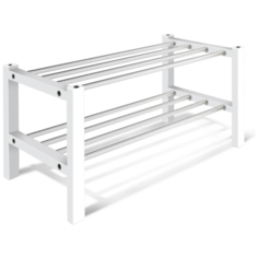 Обувница Sheffilton Альберо SHT-SR9 , размер (ШхГ): 65х29 см , цвет: белый/металлик