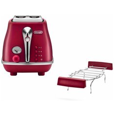 Тостер DeLonghi CTOE 2103.R Icona Elements, красный