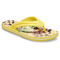 Шлепанцы Crocs Crocband Tie-Dye Mania Flip, размер 38(W8), sunshine
