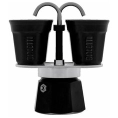 Гейзерная кофеварка Mini Express Black с 2 стаканами Bialetti