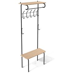 Напольная вешалка Sheffilton SHT-HW1 черный муар/дуб беленый