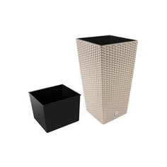 Кашпо Prosperplast напольное Rato Square 32x32x61см мокко