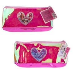 Косметичка Lukky сердце с блестками-сердечками внутри, 21*10 см
