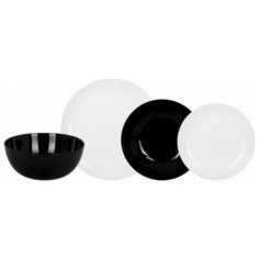Столовый сервиз Luminarc Diwali Black and White, 6 персон, 19 предм., белый/черный
