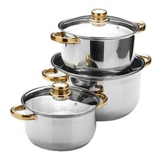 Набор кастрюль MAYER & BOCH 25753/25754 6 пр. нержавеющая сталь/золотой