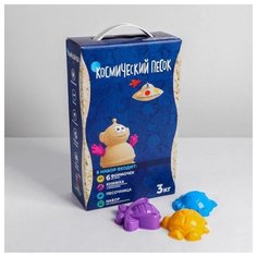 МИКС 3 по 1 кг Космический песок, песочный, красный, желтый, пластичный, + форм, пес-ца KPN