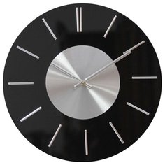 Часы настенные, круглые, черные, стекло Apeyron