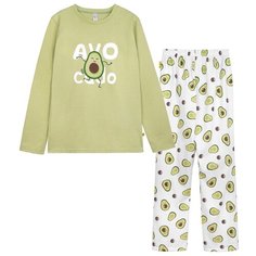 Пижама Bossa Nova размер 140, оливковый/белый