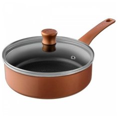 Сотейник Tefal Performa 04190224, 24 см, с крышкой, коричневый