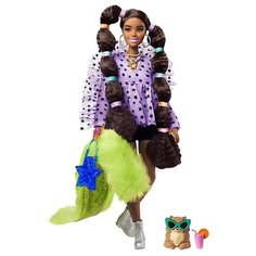 Кукла Mattel Barbie Экстра с переплетенными резинками хвостиками, GXF10