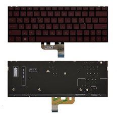 Клавиатура для ноутбука Asus ZenBook 13 UX333FA красная с подсветкой