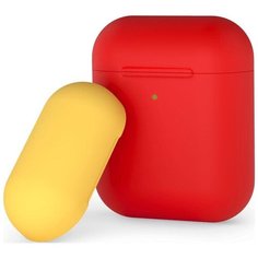 Силиконовый чехол Deppa для наушников Apple AirPods (красно-жёлтый)