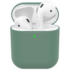 Силиконовый чехол Ultra Slim Deppa для наушников Apple AirPods (темно-зелёный)