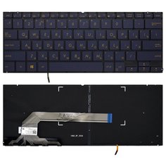 Клавиатура для ноутбука Asus ZenBook Flip S UX370UA синяя с подсветкой