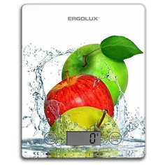 Кухонные весы ERGOLUX ELX-SKO2-C01 белый с яблоками
