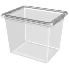 Ящик для хранения с защелкивающейся крышкой 31л прозрачный Plast Team