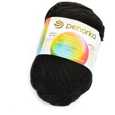 Пряжа для вязания ПЕХ Детская Новинка (100% акрил) 10х50г/200м цв.002 черный Пехорка ПЕХ.ДЕТ.НОВ.002