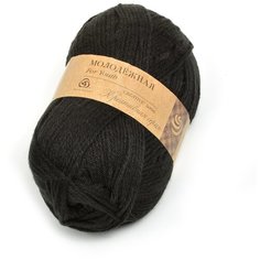 Пряжа для вязания ПЕХ Молодёжная (91% акрил высокообъемный, 9% полиамид) 5х200г/280м цв.002 черный Пехорка ПЕХ.молод.002