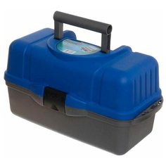 Ящик для рыбалки HELIOS трехполочный 43х22х24 см синий/серый
