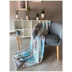 Плед-покрывало 200х200 микрофибра, набивной Плед-покрывало пальма БельВита