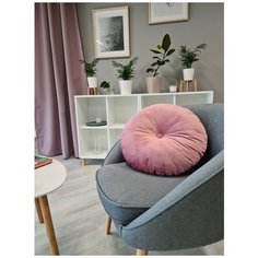 Подушка круглая D45 бархат пыльная роза Linen Way