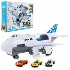 Набор машинок: самолет автовоз, свет, звук, 45*15*36 VELD CO 83233