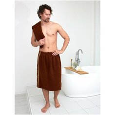 Подарочный мужской набор полотенце и килт (размер 75х140см, 36х68см, цвет коричневый) Parisa Home