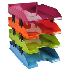 Лоток для бумаг Exacompta этажерка: 4 лотка и 12 монтажных распорок