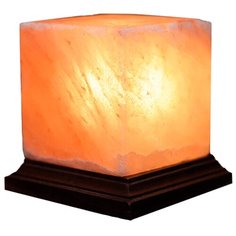 "Соляная лампа SHL-1006 из гималайской соли в форме куба на пьедестале из дерева, 3-4 кг, 25 Вт" Supra
