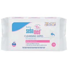 Влажные салфетки детские очищающие Baby с пантенолом, липучка, 72 шт. Sebamed