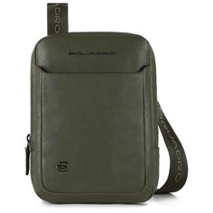 Сумка-планшет PIQUADRO, натуральная кожа, зеленый