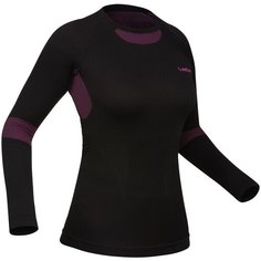 Термобелье (верх) лыжное женское черно-розовое 580 I-Soft WEDZE Х Decathlon Черный/Пурпурный XL