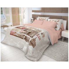 Постельное белье 2-спальное Волшебная ночь Lafler 702168, ранфорс, 2 наволочки 70 х 70 см, серый/розовый