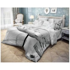 Постельное белье 2-спальное Волшебная ночь Poppy 702136, ранфорс, 2 наволочки 70 х 70 см, серый