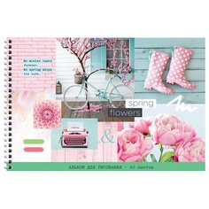 Альбом для рисования ArtSpace Стиль Spring collage 29.7 х 21 см (A4), 100 г/м², 40 л.