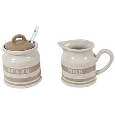 Набор сахарница и молочник керамические "Кофе с молоком" Rettal